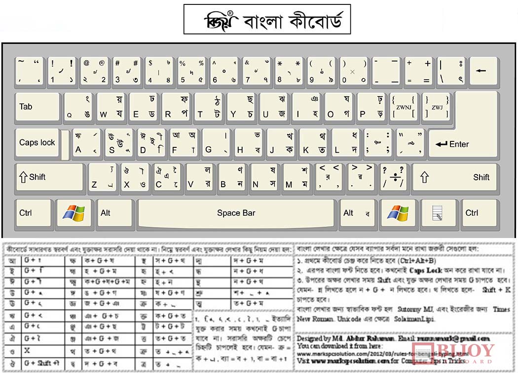 bijoy keyboard layout